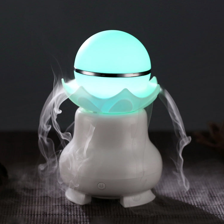 4W USB充電式夜光パール超音波アロマ加湿器、LEDカラフルライト付き、家庭用／オフィス用、水タンク容量：95ml、DC 5V