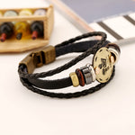 2個セット カップルラバーズジュエリー レザーブレイド 星座ディテール ハンドチェーンブレスレット、サイズ：21*1.2cm、HC3505A、HC3505B、HC3505C、HC3505D、HC3505E、HC3505F、HC3505G、HC3505H、HC3505J、HC3505K、HC3505L、HC3505M