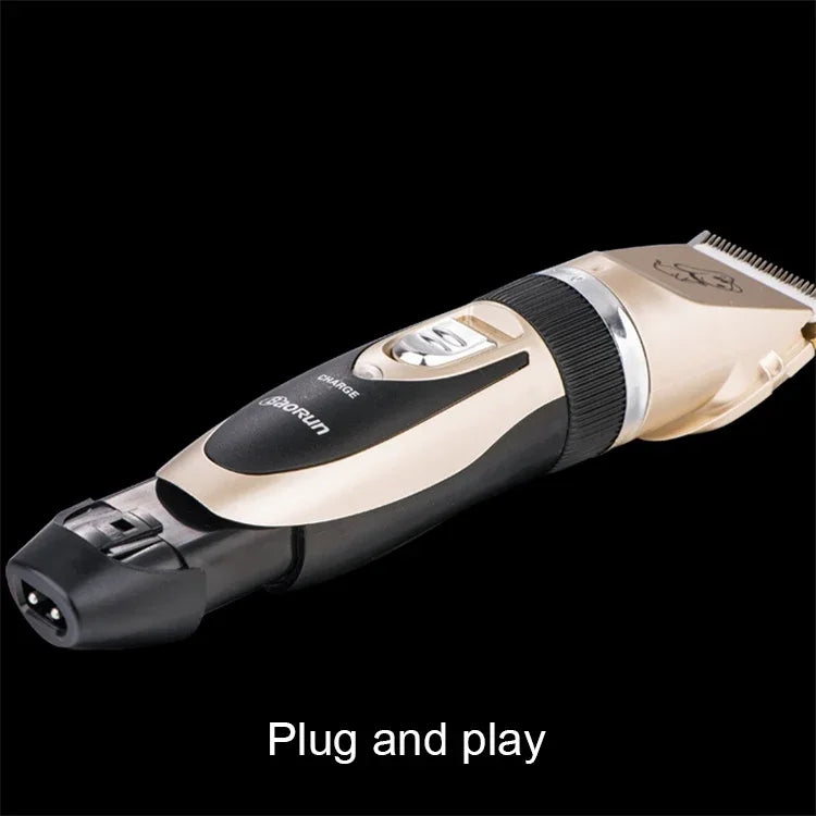 P2 110-240V セラミックチタン プロフェッショナルペット電動はさみ ペット用ヘアクリッパー 四つのコーム付き、セラミックチタンはさみ