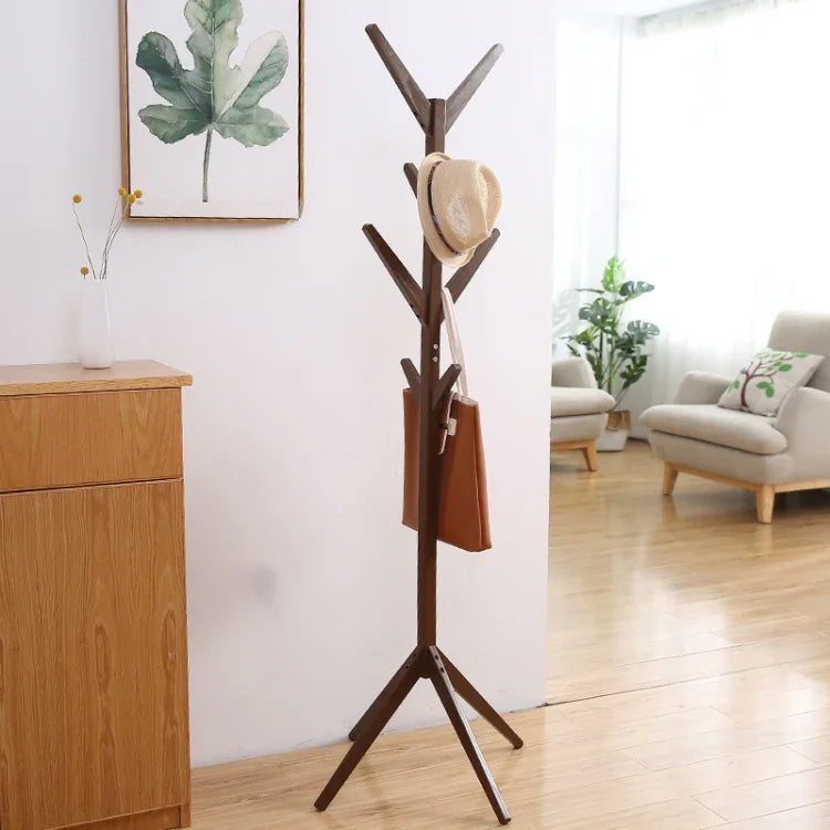 クリエイティブツリー型無垢材フロアハットスタンド衣類掛けラック、サイズ：175x45x45cm、175x45x45cm（ダークコーヒー）、175x45x45cm（ホワイト）、175x45x45cm（木目）