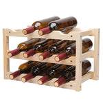 無垢材折りたたみ式12本用ワインディスプレイラック 多層ワインラック サイズ：46x24x28cm、多層ワインラック