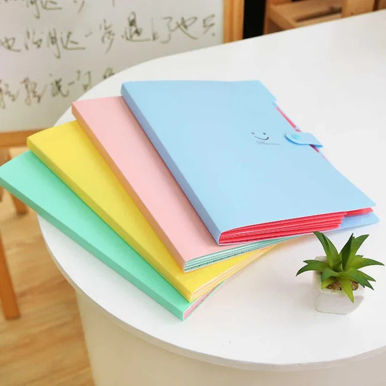 Candy Color Document Bag Multilayer 5 Into the Folder, Random Color Delivery, A201