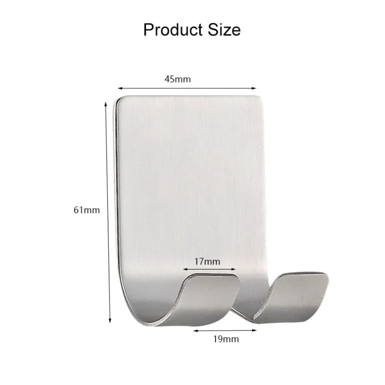 ステンレス製プラグ電源コードフック 浴室用非穿孔収納ラック、サイズ: 61x45mm、ステンレス製プラグ電源コードフック