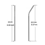 4本セット 再利用可能ステンレス製飲みストロー＋クリーナーブラシセット、215*8mm（組み合わせ）