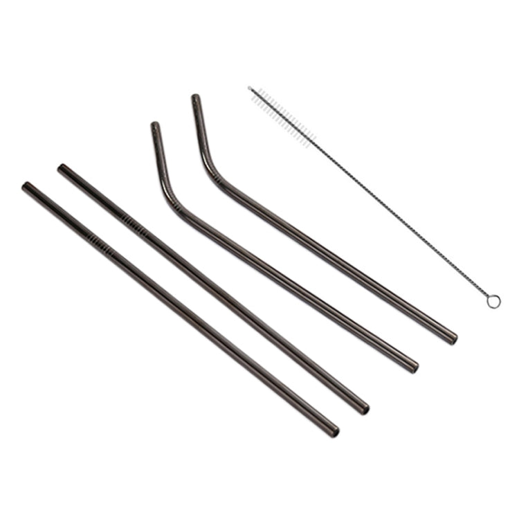4個セット 再利用可能ステンレス製ストロー＋クリーナーブラシセット 266*6mm 266*6mm（組み合わせ）