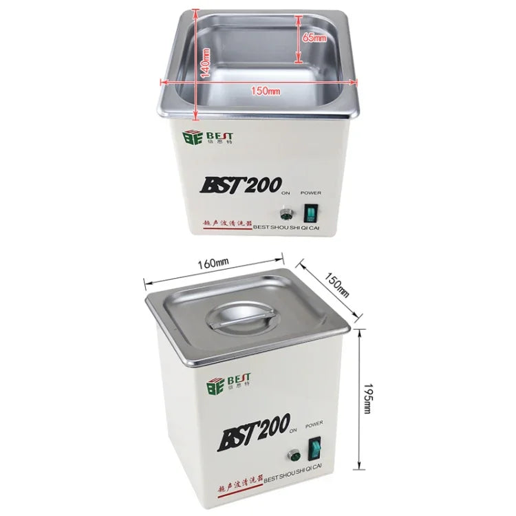 BEST-200 1.5L ステンレススチール超音波洗浄機（電圧220V）、BEST-200 1.5L