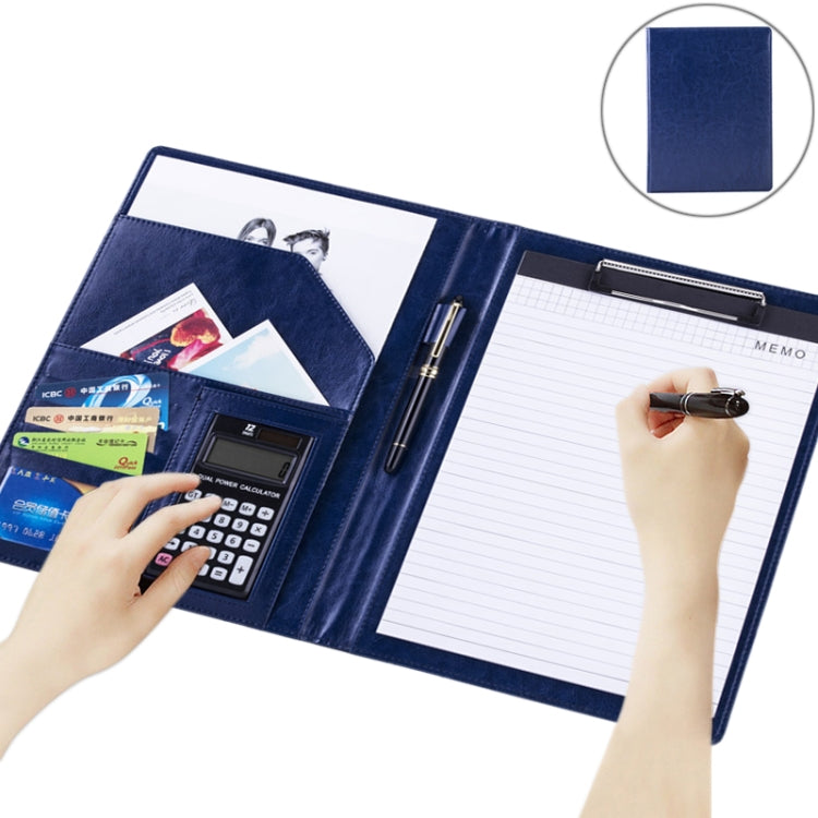 オフィス用品 ビジネススタイル レザードキュメントフォルダー 30ページ A4ノートパッド＆電卓付き