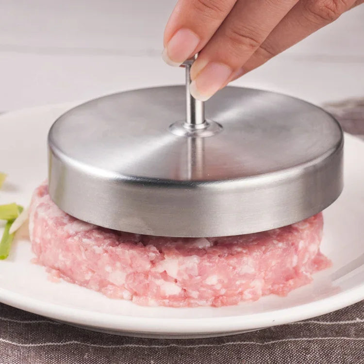キッチン用食品モールド ステンレスハンバーガーミートプレスモールドツール、1個 10356 ステンレス製