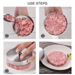 キッチン用食品モールド ステンレスハンバーガーミートプレスモールドツール、1個 10356 ステンレス製