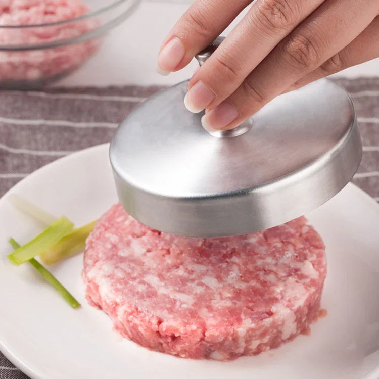 キッチン用食品モールド ステンレスハンバーガーミートプレスモールドツール、1個 10356 ステンレス製