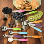 kn650 10イン1 ブラックステンレス製計量スプーン ケーキ型 ベーキングツールセット、10イン1計量スプーン（ブラック）