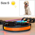 中型および大型犬用ペットソーラー＋USB充電式LEDライトカラー、首周りサイズ：S、35-40cm、サイズ：S