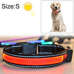 中型および大型犬用ペットソーラー＋USB充電式LEDライトカラー、首周りサイズ：S、35-40cm、サイズ：S
