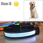 中型および大型犬用ペットソーラー＋USB充電式LEDライトカラー、首周りサイズ：S、35-40cm、サイズ：S