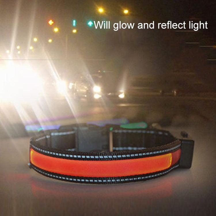 中型および大型犬用ペットソーラー＋USB充電式LEDライトカラー、首周りサイズ：L、50-60cm、サイズ：L