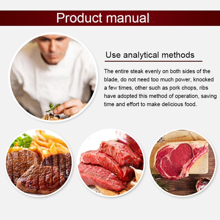48ピン超鋭利針ステンレス刃肉たたき器 鶏肉、ステーキ、牛肉、豚肉、魚用、15x11.3x3.5cm