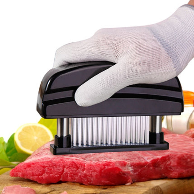 48ピン超鋭利針ステンレス刃肉たたき器 鶏肉、ステーキ、牛肉、豚肉、魚用、15x11.3x3.5cm