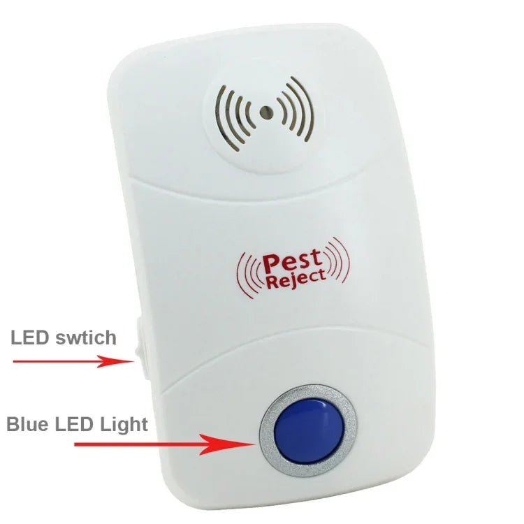 電子超音波式 蚊・ネズミ害虫駆除器 LEDライト付き UKプラグ AC90V-250V UKプラグ