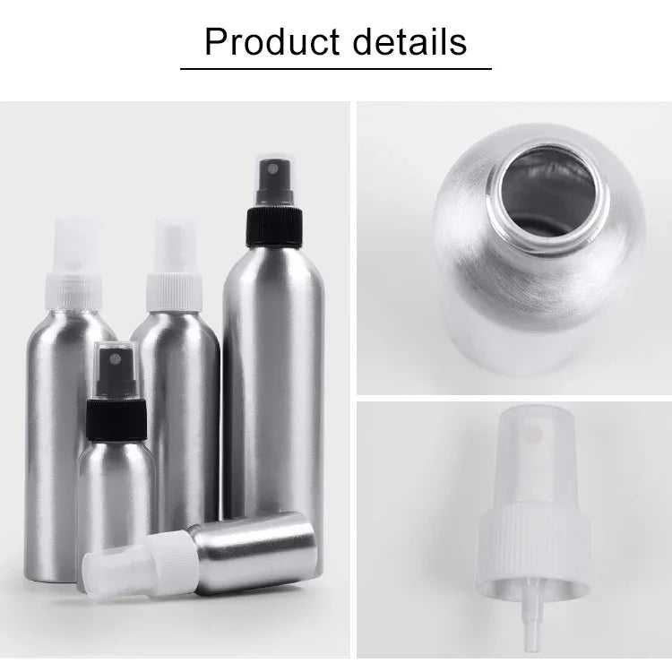 詰め替え可能ガラスファインミストアトマイザー アルミボトル 50ml、50ml
