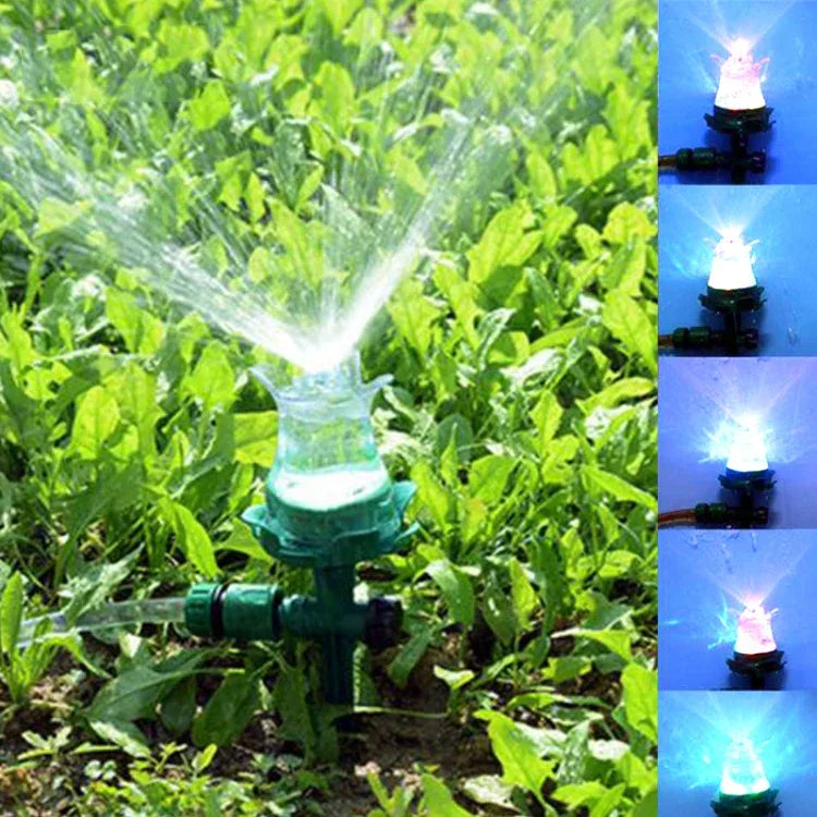LED発光芝生スプリンクラー 自動散水器 ガーデン屋外灌漑ノズル 庭用 LED芝生スプリンクラー