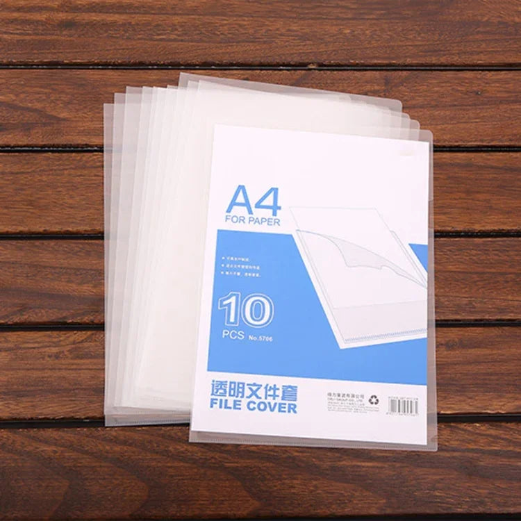 10枚セット Deli 透明シングルページ A4フォルダー、サイズ：32.1*30.7cm、32.1x30.7cm