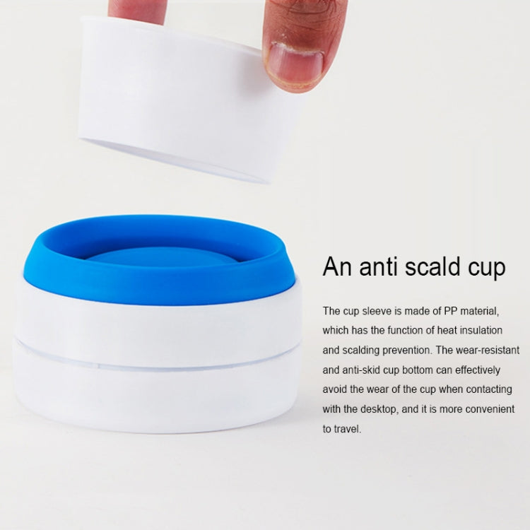 350ml アウトドア用ポケットサイズ コーヒー・ティー用折りたたみトラベルマグ シリコンカップ 蓋付き