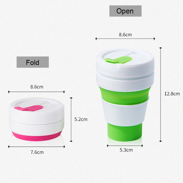 350ml アウトドア用ポケットサイズ コーヒー・ティー用折りたたみトラベルマグ シリコンカップ 蓋付き