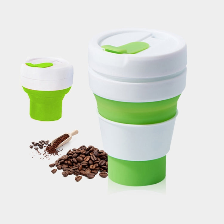 350ml アウトドア用ポケットサイズ コーヒー・ティー用折りたたみトラベルマグ シリコンカップ 蓋付き