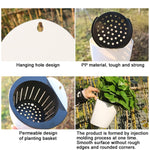 セルフウォータリングプランター 植物育成用 レイジーフラワーポット 壁掛け丸型樹脂プラスチック製フラワーポット、サイズ：18x12.5x16cm