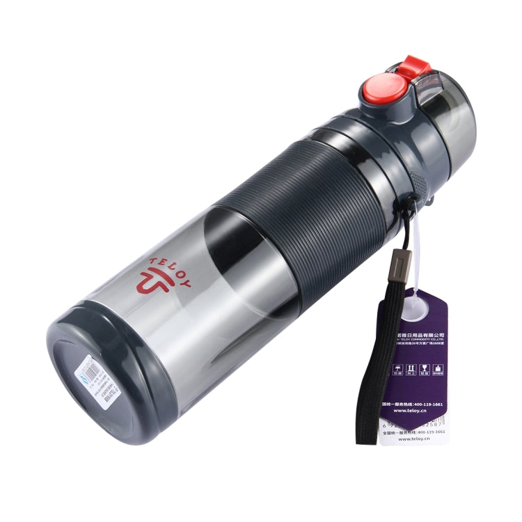 Teloy TNY-9601 650ML ポータブルスナップキャップスペースカップボトル、適用水温：-20～120度、TNY-9601（ダークグレー＋レッド）