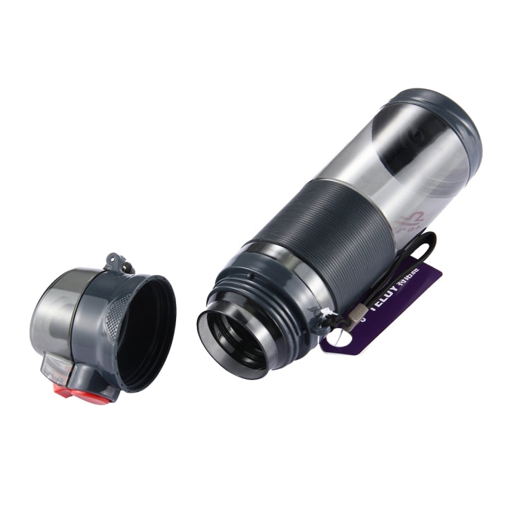 Teloy TNY-9601 650ML ポータブルスナップキャップスペースカップボトル、適用水温：-20～120度、TNY-9601（ダークグレー＋レッド）