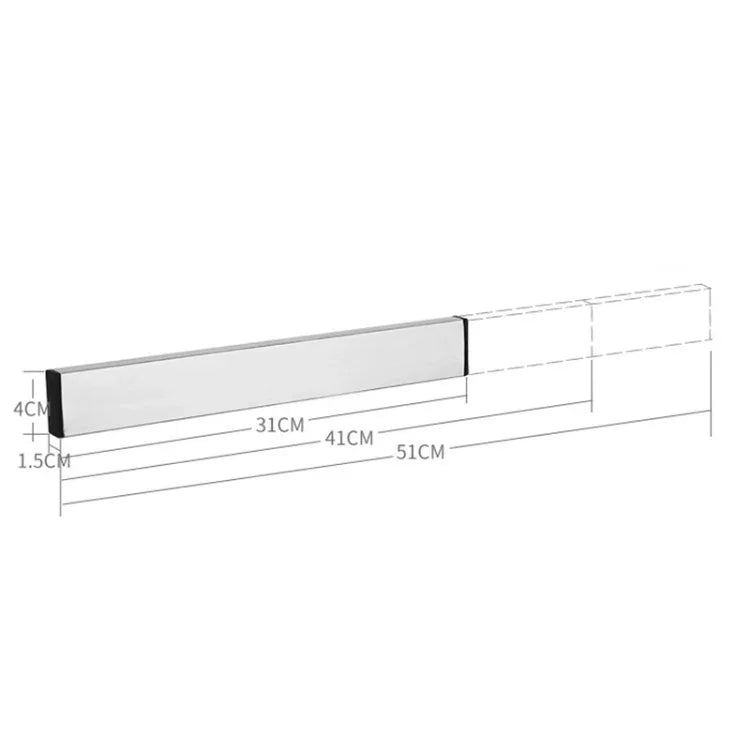 キッチン用パンチ不要壁掛け304ステンレス製マグネットナイフホルダー サイズ：51×4×1.5cm