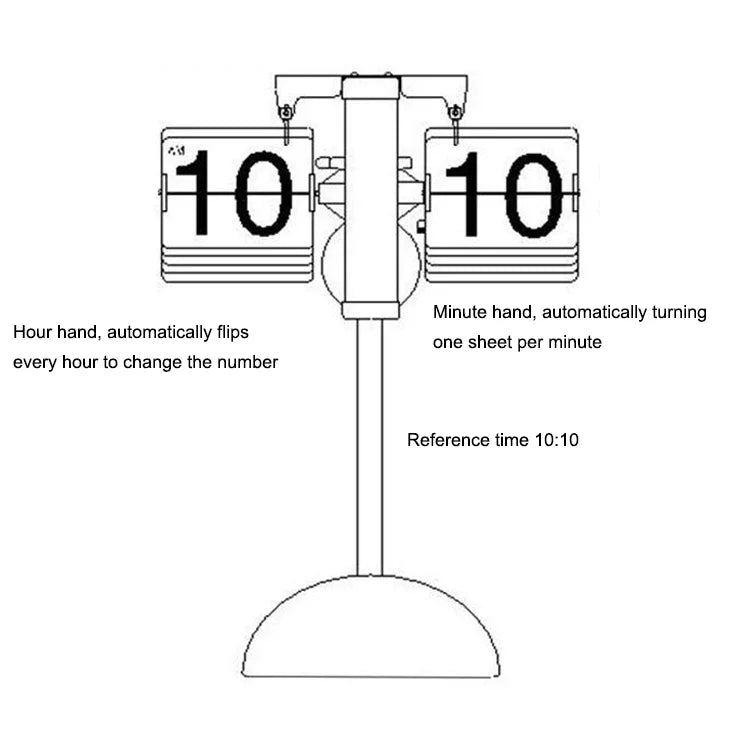 クリエイティブ ホームオフィス ベッドルーム 伸縮式フリップトロリー 小型バランスクロック、伸縮式（ブラック）