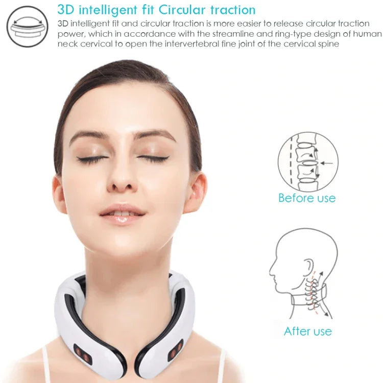 Household Electric Pulse Shock Neck Massager Intelligent Body Massager, Battery Powered (Not Include Battery), Old Battery Power