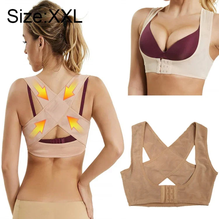 女性用 超薄型 猫背矯正 肩サポート タイトフィット 整形外科用ベルト サイズ:XXL, XXL