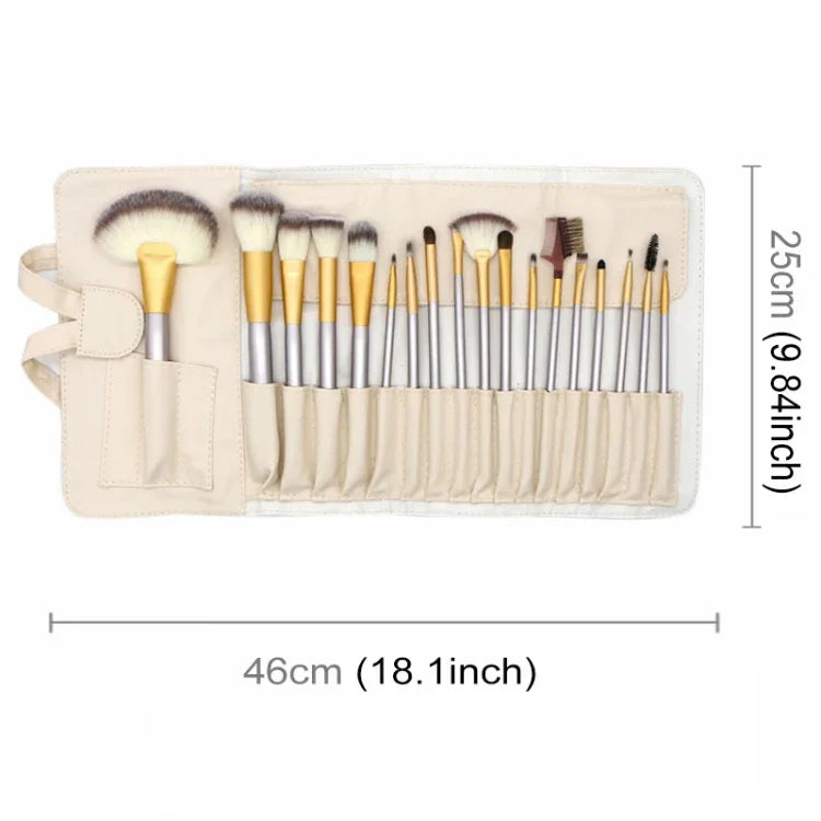 18in1 高級ベージュビューティーメイクブラシツールキット サイズ：25*46cm