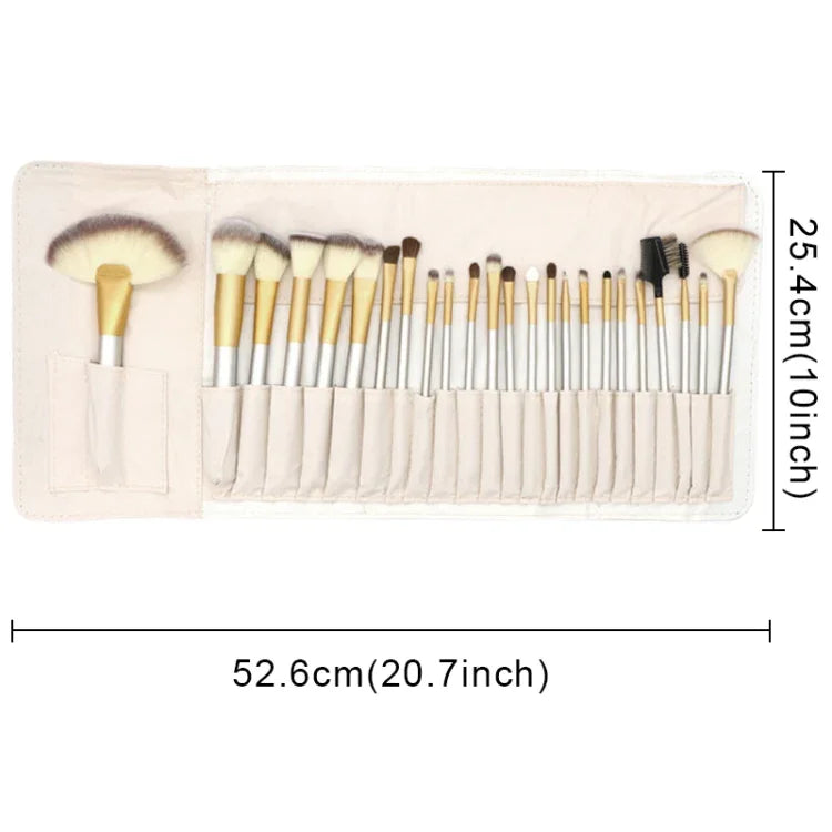 24in1 高級ベージュビューティーメイクブラシツールキット サイズ：25.4*52.6cm、ベージュ