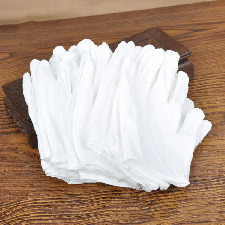 12 Pairs Pure Cotton Working Gloves, Thickened，Size：XL, Thickened，Size：XL