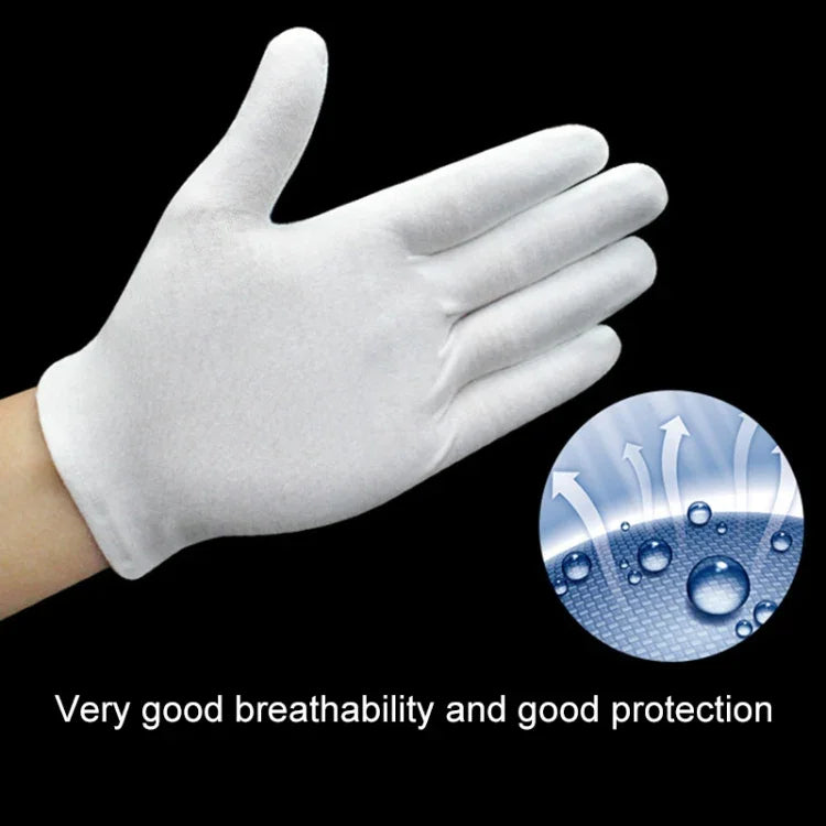 12 Pairs Pure Cotton Working Gloves, Thickened， Size：Free Size, Thickened， Size：Free Size