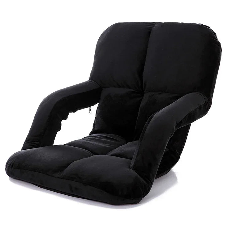 A3クリエイティブ肘掛け付きレイジーソファ折りたたみ式シングル背もたれリクライナー、92x58x12cm（イエロー）、92x58x12cm（ローズレッド）、92x58x12cm（レッド）、92x58x12cm（ブルー）、92x58x12cm（カーキ）、92x58x12cm（コーヒー）、92x58x12cm（ブラック）