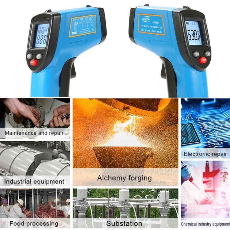 BENETECH GM531 ハンドヘルド調理用デジタル赤外線温度計 測定範囲: -50~530℃, GM531