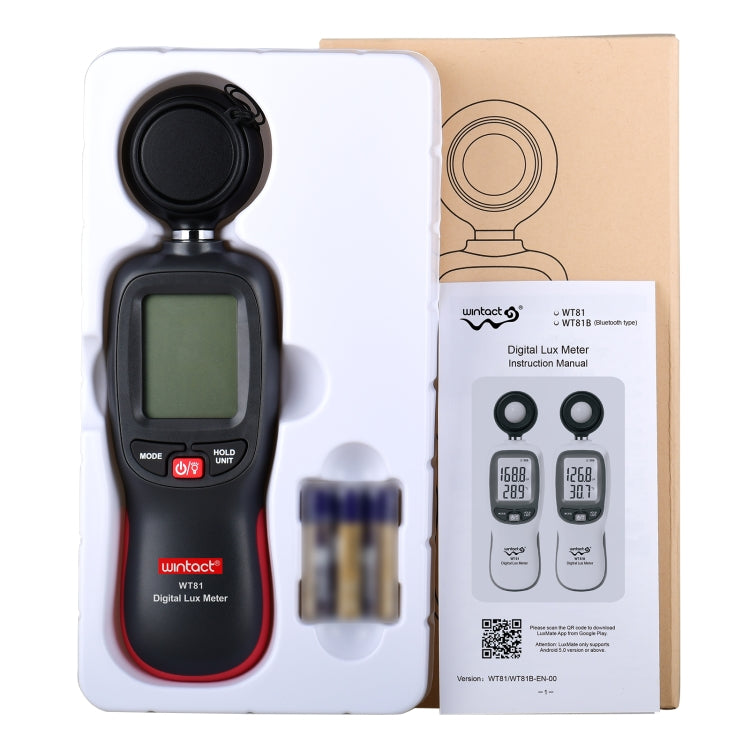 Wintact WT81 デジタルライトルクスメーター 工場/学校/家庭用 多用途 測定範囲: 0-200,000ルクス