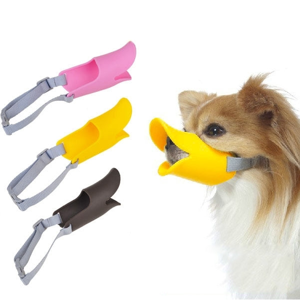 かわいいアヒル口形シリコンマズル ペット犬用、サイズ: M、M イエロー、M コーヒー、M ピンク