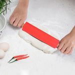 kn055 無垢木製ハンドルシリコーンローリングピン ノンスティック食品餃子棒 長さ：38cm ランダムカラー配送、38cm