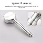 宇宙アルミニウム丸型高圧ハンドシャワーヘッド 節水バスルームアクセサリー サイズ: 23 x 8.2 x 2cm, BT-209 (シルバー)