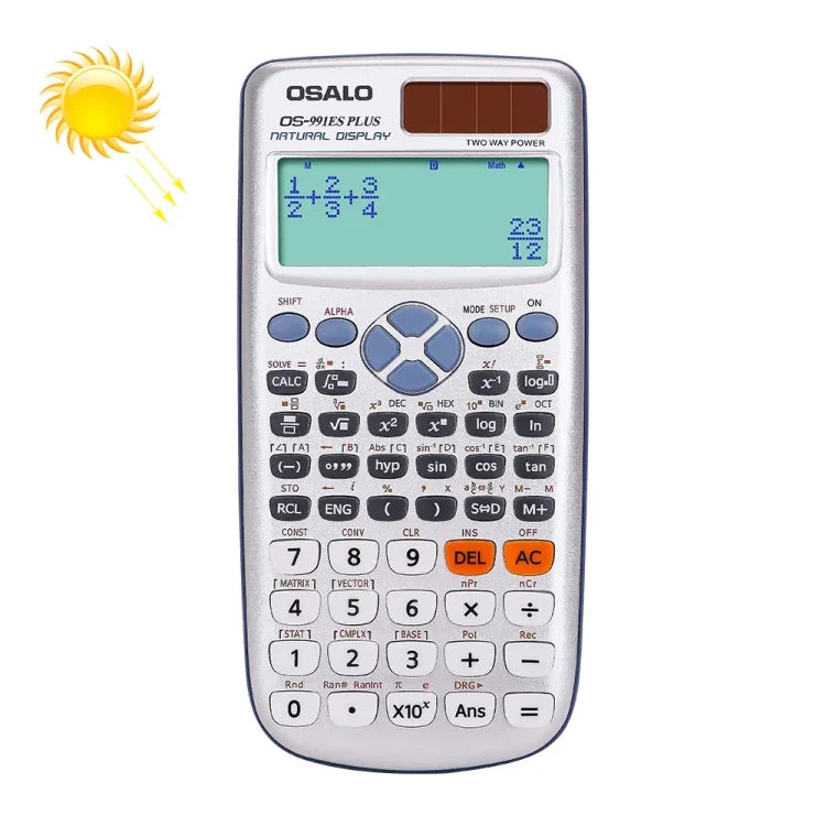 OSALO OS-991ES PLUS 10+2桁多機能学生用関数科学計算機 ソーラーエネルギー二重電源計算機、OS-991ES