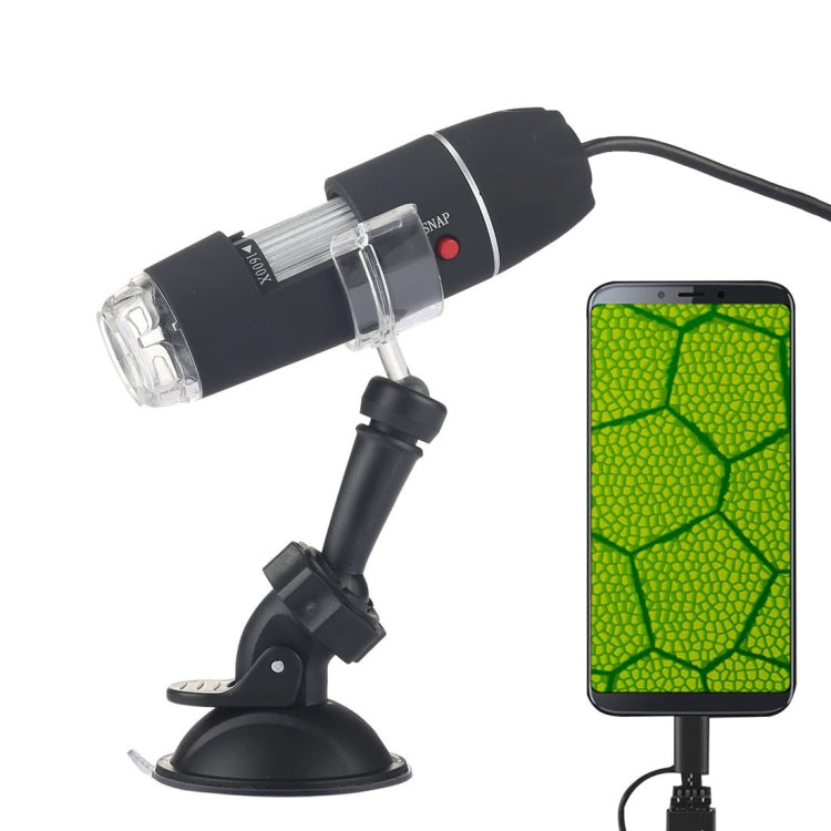 1600倍拡大 HD 0.3MP イメージセンサー 2-in-1 USB デジタル顕微鏡 8 LED & プロ用スタンド付き、1600X