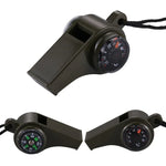 3 in 1 Outdoor Mini Multi-function Portable Handheld Lifesaving Whistle Compass Thermometer, H3-1
