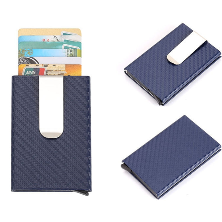 カーボンファイバー耐磁無地クレジットカードホルダーマネークリップ財布 サイズ: 10*6.6cm