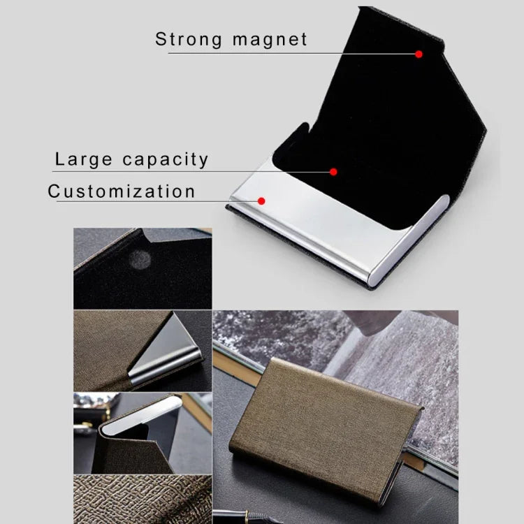 Oracle Bone Texture Business Card Holder Wallet Credit Card ID Case Holder, Random Color, Oracle Bone Texture